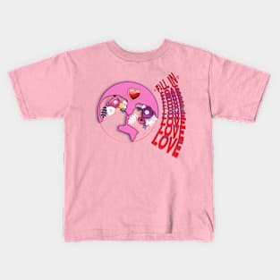 Fall In Love Couple Kids T-Shirt